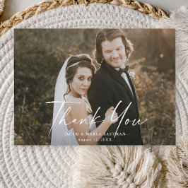 書モダン道写真のスクリプ結婚ト サンキューカード