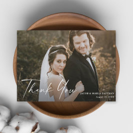 書モダン道写真のスクリプ結婚ト サンキューカード