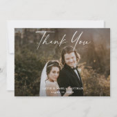 書モダン道写真のスクリプ結婚ト サンキューカード (正面)