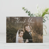 書モダン道写真のスクリプ結婚ト サンキューカード (スタンド正面)