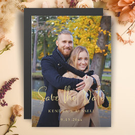 書モダン道写真の保存日付 マグネット招待状