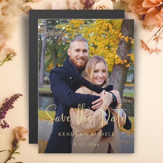 書モダン道写真の保存日付 マグネット招待状