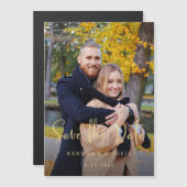 書モダン道写真の保存日付 マグネット招待状 (正面/裏面)