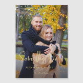 書モダン道写真の保存日付 マグネット招待状 (正面)