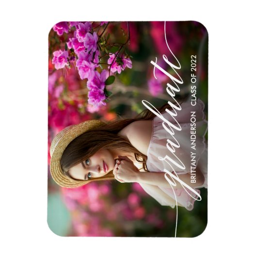 書モダン道写真の卒業発表 マグネット (縦)
