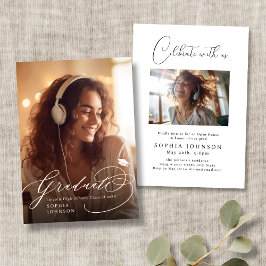 書モダン道写真の卒業発表 招待状