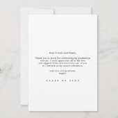 書モダン道写真の卒業 サンキューカード (裏面)