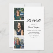 書モダン道写真の卒業 招待状 (裏面)