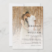 書モダン道写真コラージュQRコード結婚 招待状 (正面)