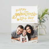 書モダン道写真ハッピー・ガレンティンの日 箔シーズンカード (立ち正面)