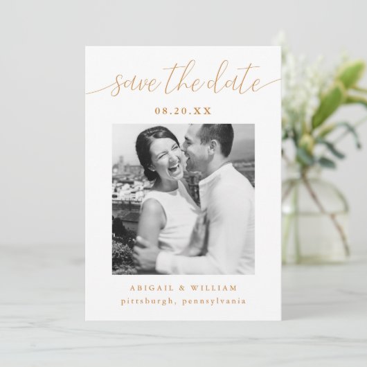 書モダン道写真ピンク結婚ズ セーブザデート (スタンド正面)