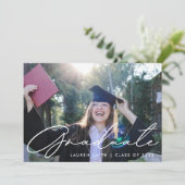 書モダン道写真卒業パーティー 招待状 (スタンド正面)