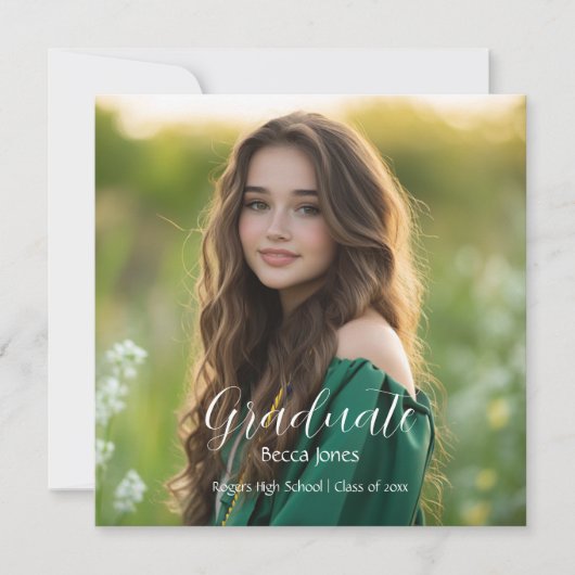 書モダン道写真卒業招待状 招待状 (正面)