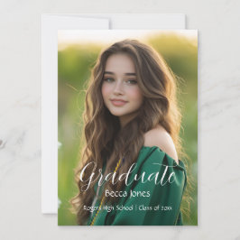 書モダン道写真卒業招待状 招待状