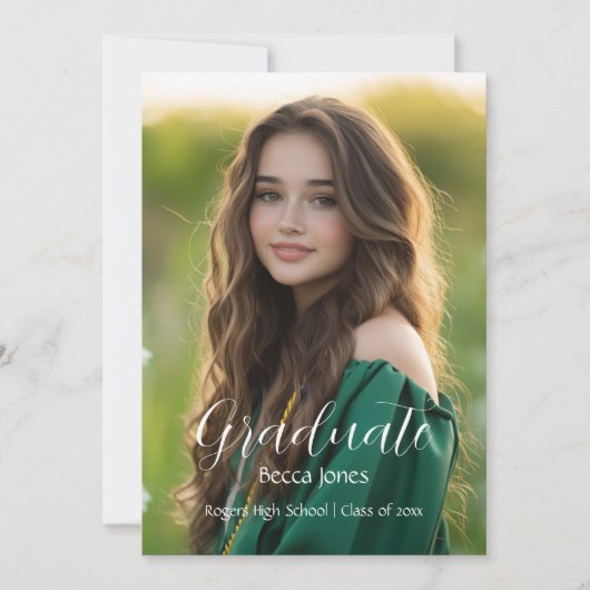 書モダン道写真卒業招待状 招待状 (正面)