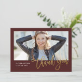 書モダン道写真卒業 サンキューカード (スタンド正面)