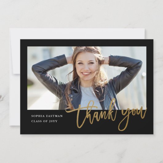 書モダン道写真卒業 サンキューカード (正面)