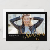 書モダン道写真卒業 サンキューカード (正面/裏面)