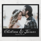 書モダン道写真白黒結婚ズ スパークリングワインラベル (シングルラベル)