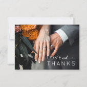 書モダン道写真結婚のサンキューカード サンキューカード (正面)