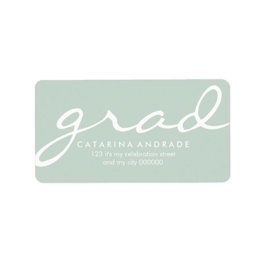 書モダン道卒業グリーンホワイトグラード ラベル (正面)