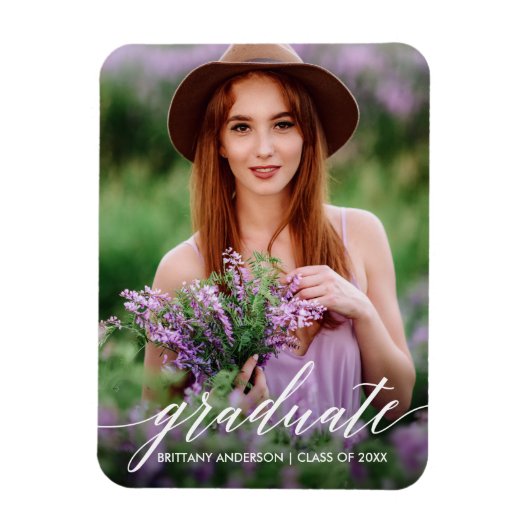 書モダン道卒業写真 マグネット (縦)