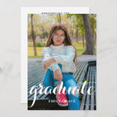 書モダン道卒業発表写真 案内状 (正面/裏面)