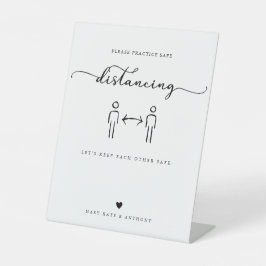 書モダン道台本の安全な距離結婚 台座サイン