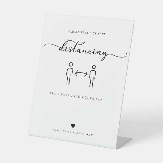 書モダン道台本の安全な距離結婚 台座サイン (正面)