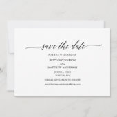 書モダン道台本カップル写真結婚の セーブザデート (裏面)