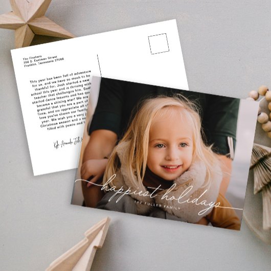 書モダン道台本フォトハッピー シーズンポストカード