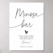 書モダン道台本ミモサバー結婚のサイン ポスター (正面)