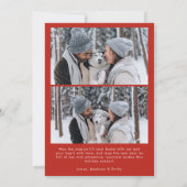 書モダン道台本レッド3写真クリスマス シーズンカード (裏面)