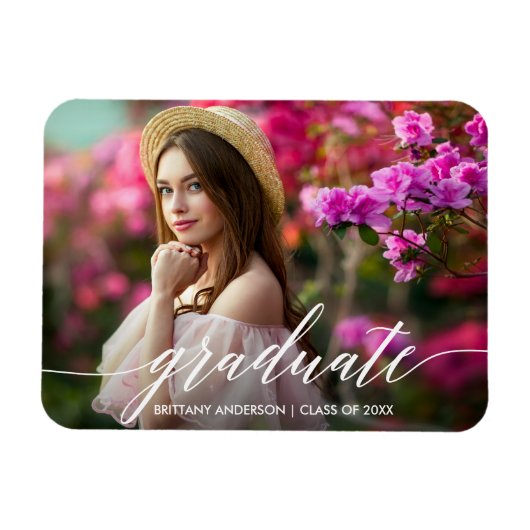 書モダン道台本卒業写真 マグネット (横)