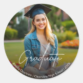 書モダン道台本卒業写真 ラウンドシール (正面)