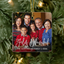 書モダン道台本Feliz Navidad写真 セラミックオーナメント