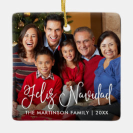 書モダン道台本Feliz Navidad写真 セラミックオーナメント