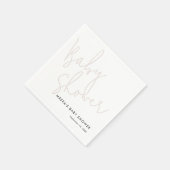 書モダン道埃ピンク赤ちゃんシャワー スタンダードカクテルナプキン (角)