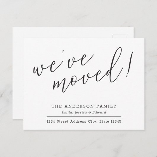 書モダン道引っ越しましたの移動告知 案内ポストカード (正面/裏面)