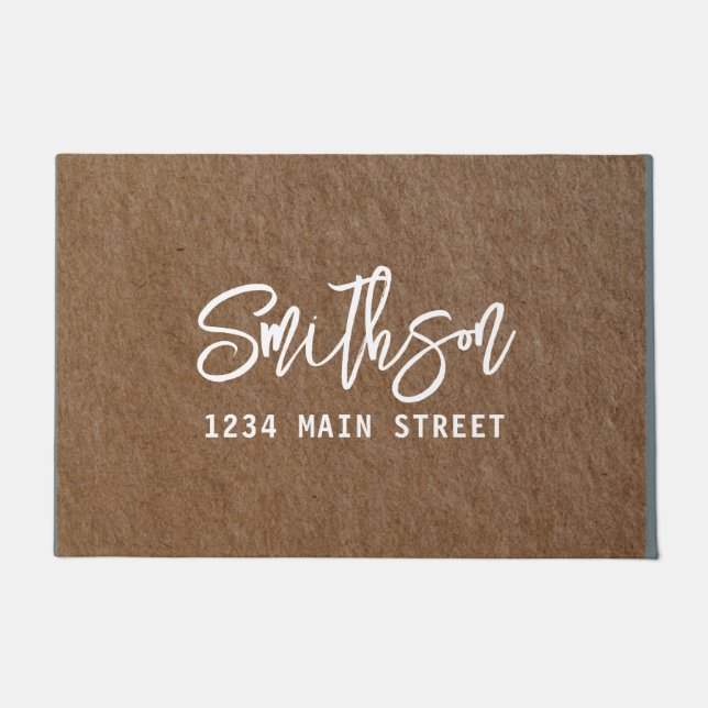 書モダン道手書きスクリプ素朴ト ドアマット (正面)