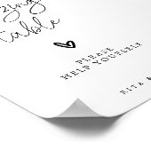 書モダン道放牧結婚表の標識 ポスター (角)