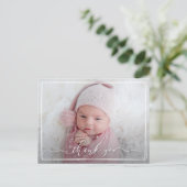 書モダン道新生児ありがとう写真誕生 ポストカード (スタンド正面)