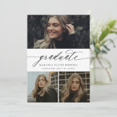 書モダン道白写真三部卒業 招待状 (スタンド正面)