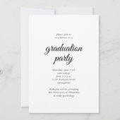 書モダン道白写真三部卒業 招待状 (裏面)