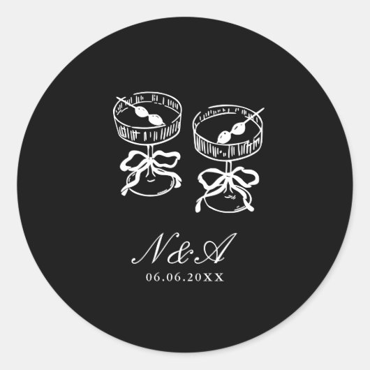 書モダン道白黒結婚の ラウンドシール (正面)