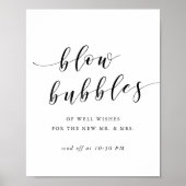 書モダン道結婚のバブル送信サイン ポスター (正面)