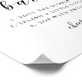 書モダン道結婚のミモサバー標識 ポスター (角)