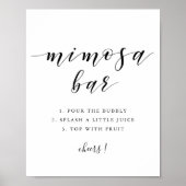 書モダン道結婚のミモサバー標識 ポスター (正面)