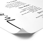 書モダン道結婚のメニュー任意の色 ポスター (角)