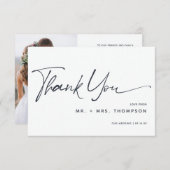 書モダン道結婚の写真 サンキューカード (正面/裏面)